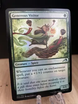 MTG Generous Visitor FOIL #185/302 Kamigawa: Neon Dynasty Uncommon NM/M - Image 1