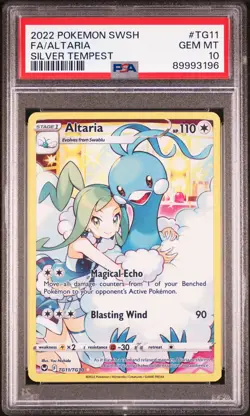 2022 Pokemon SWSH Silver Tempest #TG11 Altaria Full Art PSA 10 Gem Mint W Lisia - Image 1