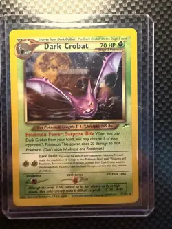 Pokemon Dark Crobat Neo Destiny Holo Rare Card 2/105 70 HP English 2000 - Image 1