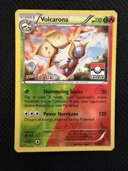 Pokemon Steam Siege League Promo Volcarona 3rd Place NM - Image 1