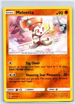 Meloetta 123/236 Rare Unified Minds Pokemon Reverse Holo NM/M - Image 1