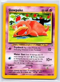 Slowpoke 73/111 Common Neo Genesis Pokemon Unlimited NM/M - Image 1