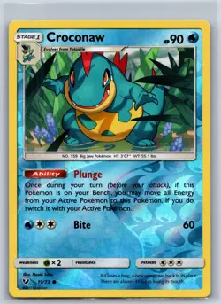 Croconaw 19/73 Common Shining Legends Pokemon Reverse Holo Near Mint - Image 1