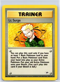 Lt. Surge 101/132 Rare Gym Heroes Pokemon Unlimited NM/M - Image 1