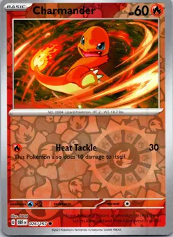 Charmander 026/197 Common Obsidian Flames Pokemon Reverse Holo Near Mint - Image 1
