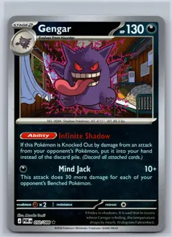 Gengar 050/088 Rare Perfect Order Pokemon Reverse Holo NM/M - Image 1