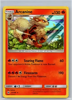 Arcanine 22/149 Holo Holo Rare SM Base Set Pokemon Holo NM/M - Image 1
