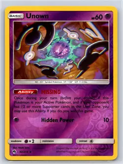 Unown 92/214 Rare Lost Thunder Pokemon Reverse Holo NM/M - Image 1