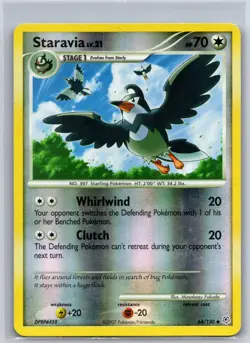 Staravia 64/130 Uncommon Diamond & Pearl Pokemon Reverse Holo Lightly Played - Image 1