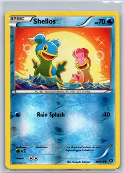 Shellos 28/114 Common Steam Siege Pokemon Reverse Holo NM/M 420-14 - Image 1