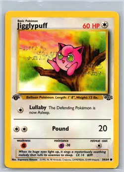 Jigglypuff 54/64 Common Jungle Pokemon 1st Edition HP - Image 1