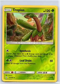 Tropius 12/236 Uncommon Cosmic Eclipse Pokemon Reverse Holo NM/M - Image 1