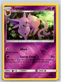 Espeon 89/214 Rare Lost Thunder Pokemon Reverse Holo NM/M - Image 1
