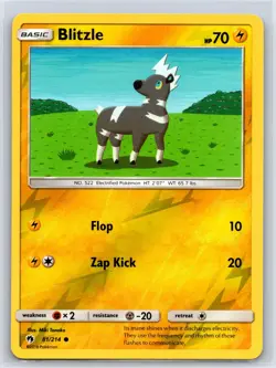 Blitzle 81/214 Common Lost Thunder Pokemon Reverse Holo NM/M - Image 1