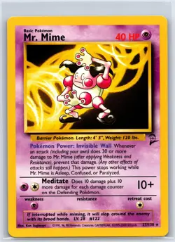 Mr. Mime 27/130 Rare Base Set 2 Pokemon NM/M - Image 1