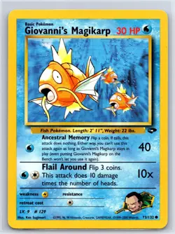 Giovanni's Magikarp 73/132 Common Gym Challenge Pokemon Unlimited NM/M - Image 1
