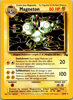 Magneton 26/62 Rare Fossil Pokemon Near Mint - Image 1