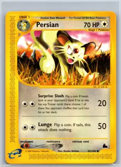 Persian 42/144 Uncommon Skyridge Pokemon LP 420-56 - Image 1