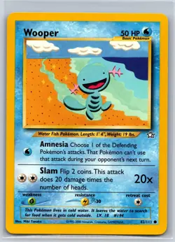 Wooper 82/111 Common Neo Genesis Pokemon Unlimited NM/M 420b-29 - Image 1