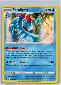 Feraligatr 057/264 Holo Rare Fusion Strike Pokemon Holo NM/M - Image 1