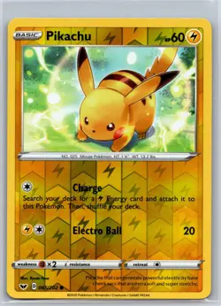 Pikachu 065/202 Common Sword & Shield Pokemon Reverse Holo NM/M - Image 1