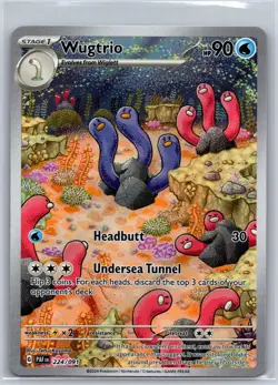 Wugtrio 224/091 Illustration Rare Paldean Fates Pokemon Holo NM/M - Image 1