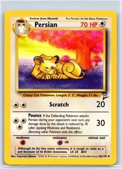 Persian 56/130 Uncommon Base Set 2 Pokemon NM/M - Image 1
