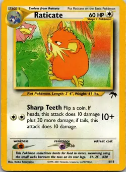 Raticate 6/18 Southern Islands Pokemon Heavily Played - Image 1