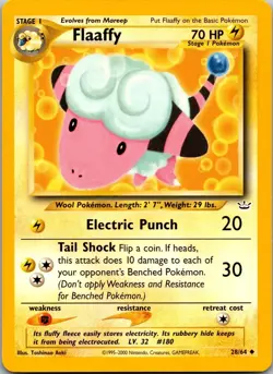 Flaaffy 28/64 Uncommon Neo Revelation Pokemon Unlimited Near Mint - Image 1