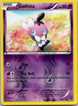 Gothita 39/111 Common Furious Fists Pokemon Reverse Holo Near Mint - Image 1