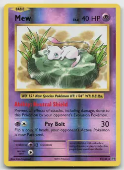Pokemon tcg XY - Evolutions #53/108 Mew RH Moderately played - Image 1
