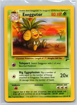 Exeggutor 39/130 Uncommon Base Set 2 Pokemon NM/M 420-5 - Image 1