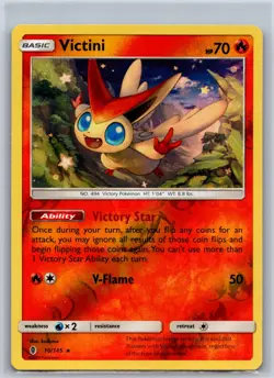 Victini 10/145 Holo Holo Rare Guardians Rising Pokemon Reverse Holo NM/M 420-27 - Image 1
