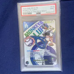 One Piece TCG Monkey D. Luffy Leader #010 Dodgers Night Promo Foil PSA 9 - Image 1