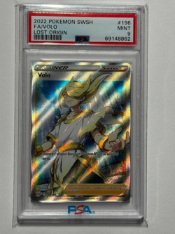 2022 Pokemon SWSH Lost Origin #196 Volo FA PSA 9 MINT - Image 1