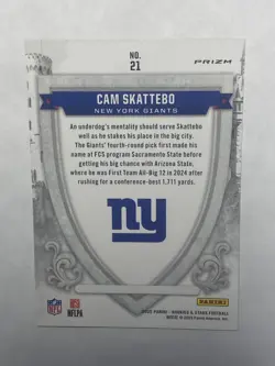 2025 Panini Rookies & Stars - Crusade Cam Skattebo #21 Red Plaid (RC) Giants SP - Image 4
