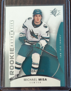 Upper Deck 2025-26 SP Rookie Authentics #122 Michael Misa /1749 San Jose Sharks - Image 1