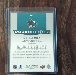 Upper Deck 2025-26 SP Rookie Authentics #122 Michael Misa /1749 San Jose Sharks - Image 2