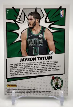 2020-21 Panini Donruss Optic #1 Jayson Tatum My House! SP Boston Celtics - Image 2