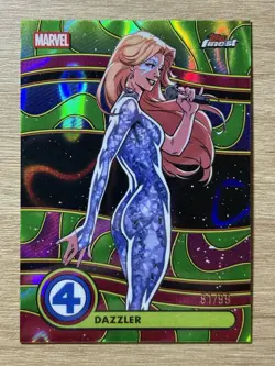 2026 Topps Finest Fantastic 4 Dazzler Blacklight Green Lava Refractor #/99 SP - Image 1