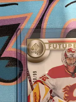 Dustin Wolf 20/99 Future Watch Gold 2023-24 UD SP Authentic Calgary Flames (PH) - Image 3