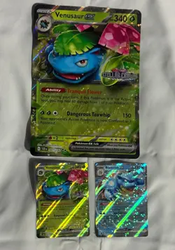 Pokemon TCG Venusaur Ex And Blastoise Ex Stellar Crown Stamp Promo Cards NM - Image 1