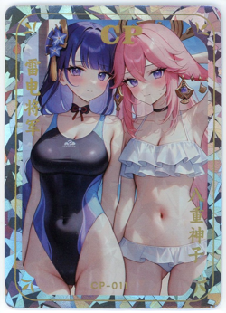 ❤RAIDEN & YAE MIKO - Goddess Story Anime Waifu Card - STUNNING GIRL - CP-011 - Image 1