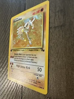 Vintage Pokemon TCG 1st Edition Hitmonlee Fossil Holo Card 7/62 Unlimited Rare - Image 4