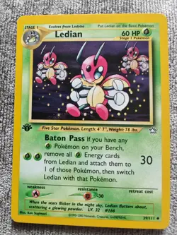 Pokemon Trading Card Game - Ledian #39/111 Neo Genesis LP WOTC Vintage Rare 2002 - Image 1