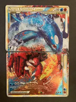 Lot Cartes Pokemon Kyogre & Groudon Legende 87/90 + 88/90 Indomptable FR - Image 1
