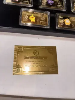 🔥 🔥 Pokemon 7 Piece Gold Dollar Gold Plated Bar Set with Case 🔥 🔥 - Image 2