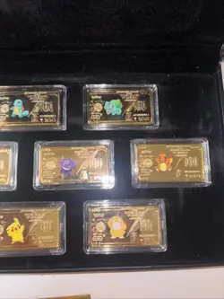 🔥 🔥 Pokemon 7 Piece Gold Dollar Gold Plated Bar Set with Case 🔥 🔥 - Image 4
