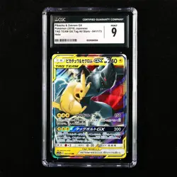 CGC 9 MINT 2019 Pokemon JPN Pikachu&Zekrom GX sm12a C 041/173 RR - Image 1