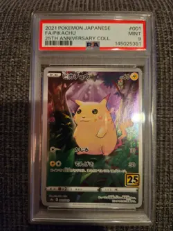 PSA Pokemon 25th Anniversary Pikachu Art Rare PSA 9 - Image 1